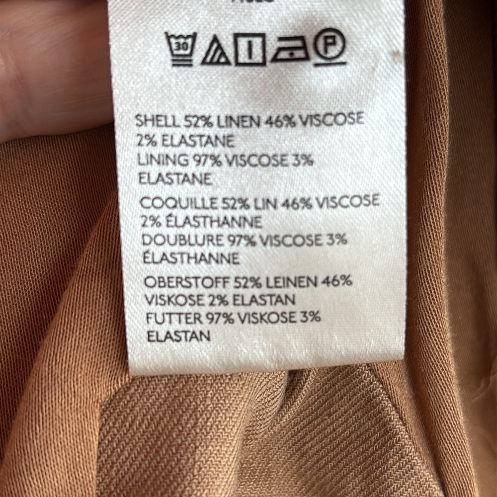 Maeve by Anthropologie Women's Tan Sleeveless Button-Down linen blend vest M - Picture 7 of 10